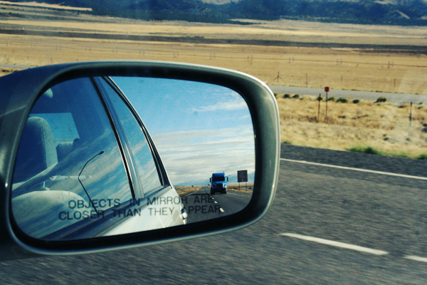 Rear view mirror shot