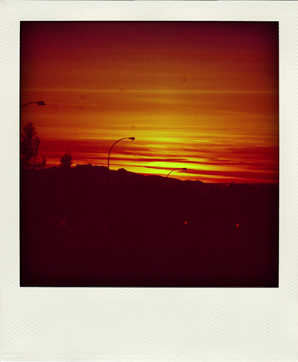 Polaroid of a sunset in North Vancouver