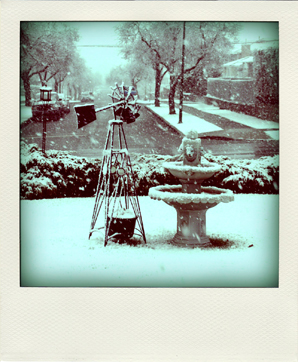 Polaroid of the snow outside my house
